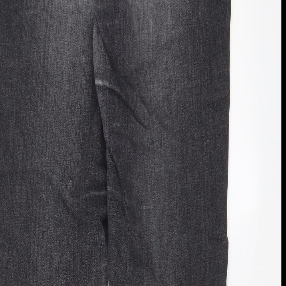 Denim & Co. Womens Grey Cotton Skinny Jeans Size 8 L28 in Regular Zip