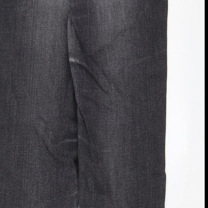 Denim & Co. Womens Grey Cotton Skinny Jeans Size 8 L28 in Regular Zip