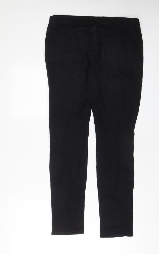 New Look Womens Black Cotton Skinny Jeans Size 12 L30 in Regular Zip