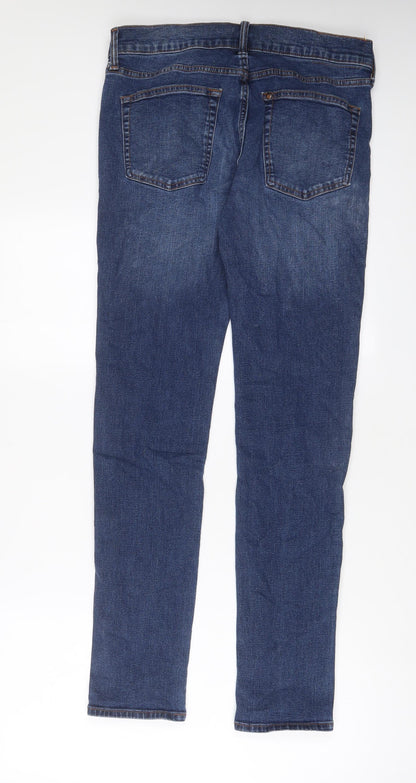H&M Mens Blue Cotton Skinny Jeans Size 32 in L32 in Regular Zip