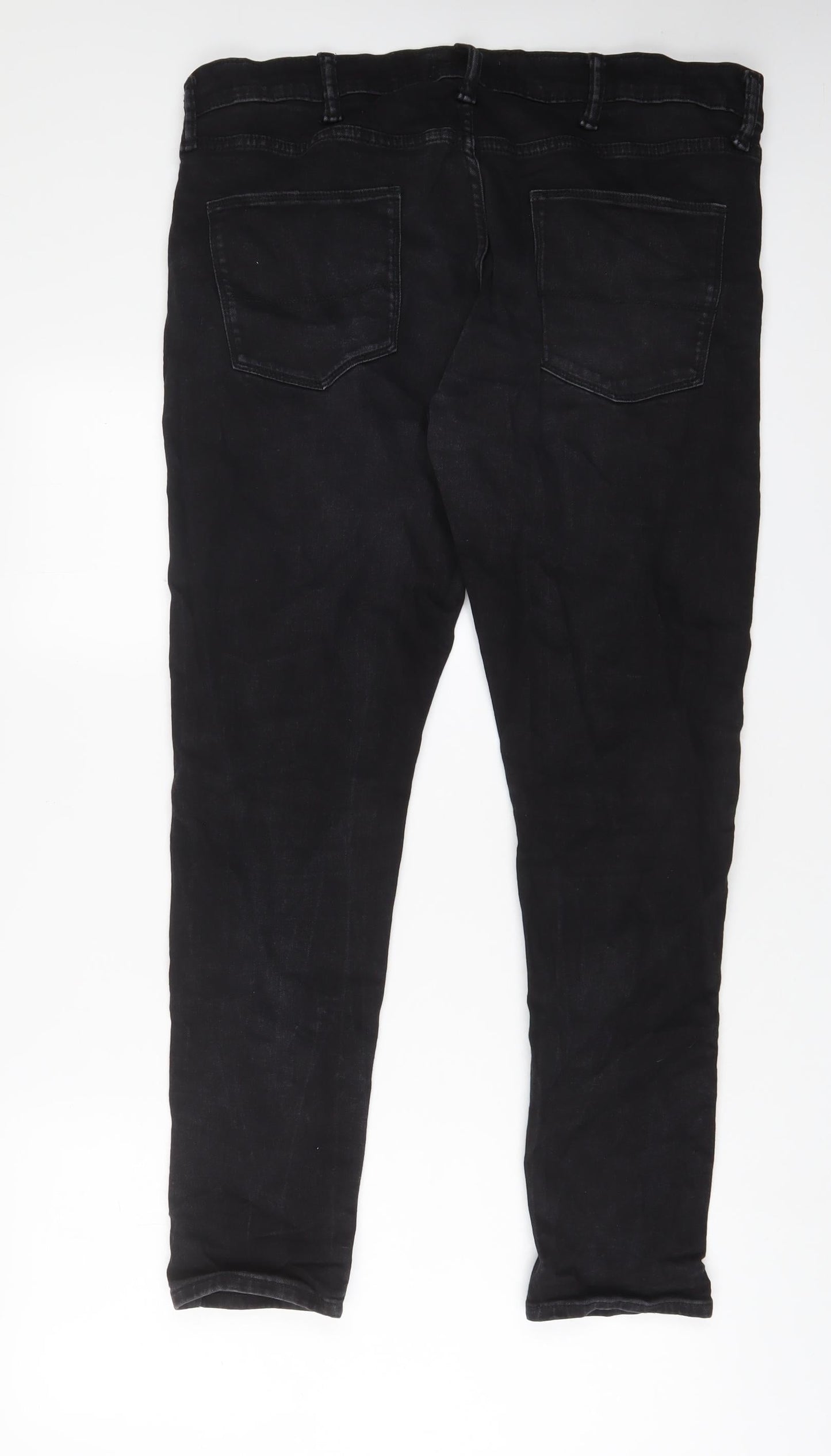 Marks and Spencer Mens Black Cotton Skinny Jeans Size 38 in L31 in Regular Zip