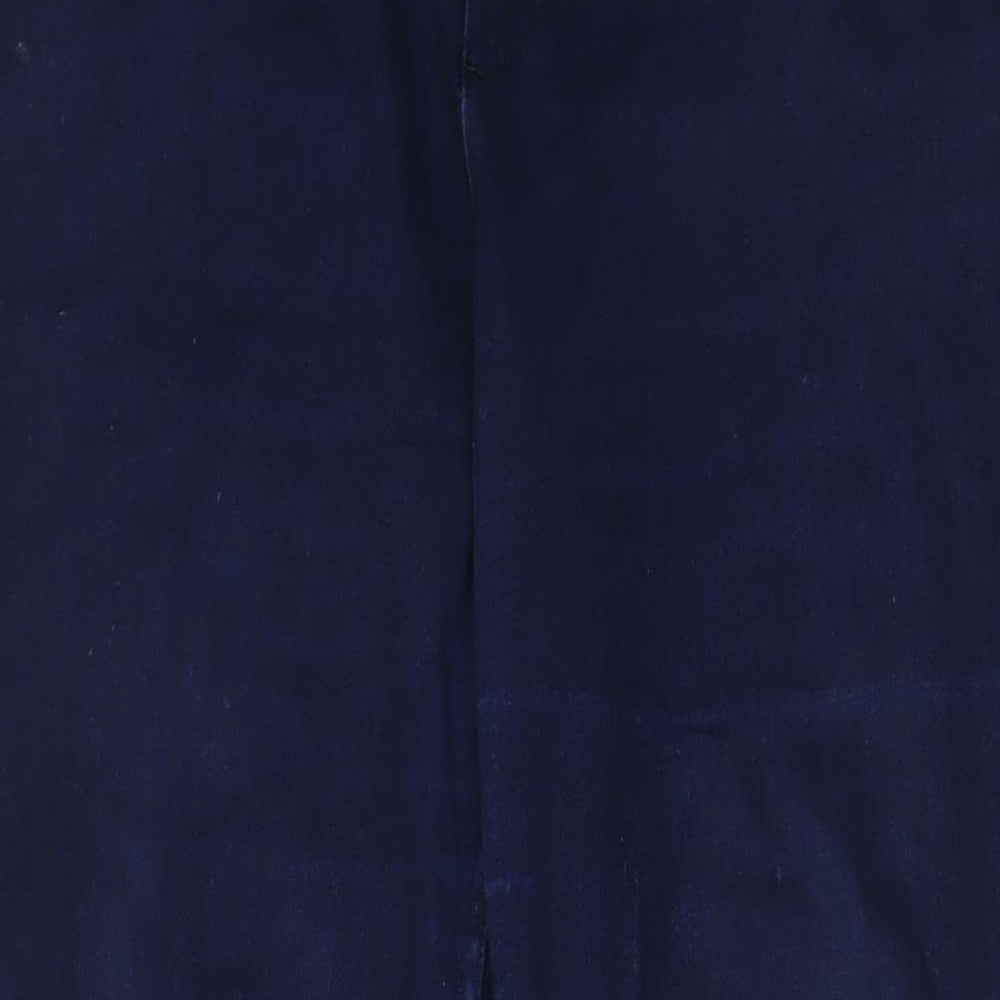 Per Una Womens Blue Cotton Straight Jeans Size 38 in L29 in Regular Zip - Studded