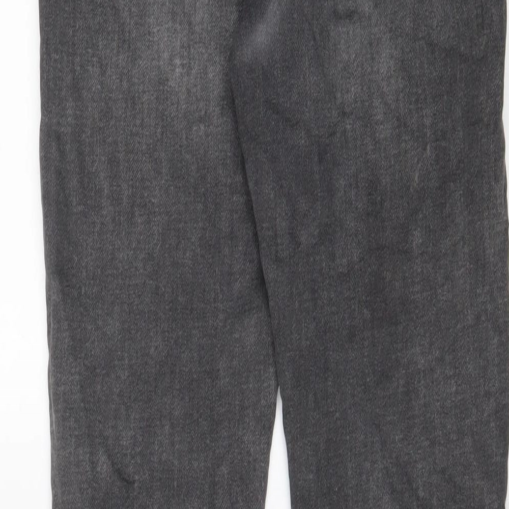 Marks and Spencer Girls Grey Cotton Skinny Jeans Size 12-13 Years L27 in Regular Zip
