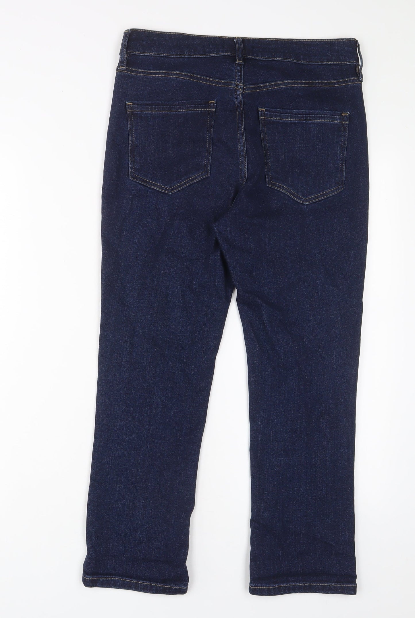 F&F Womens Blue Cotton Straight Jeans Size 10 L24 in Regular Zip