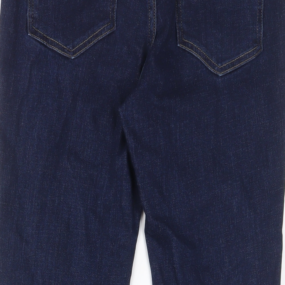 F&F Womens Blue Cotton Straight Jeans Size 10 L24 in Regular Zip