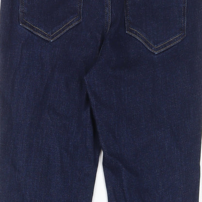 F&F Womens Blue Cotton Straight Jeans Size 10 L24 in Regular Zip