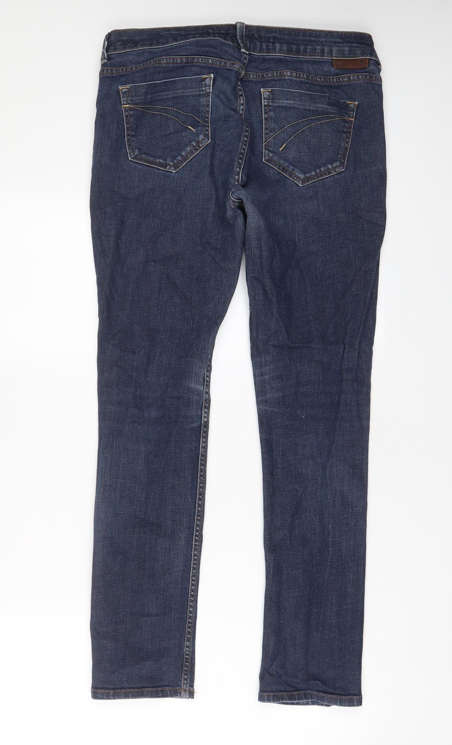 Topshop Womens Blue Cotton Skinny Jeans Size 32 in L30 in Regular Zip