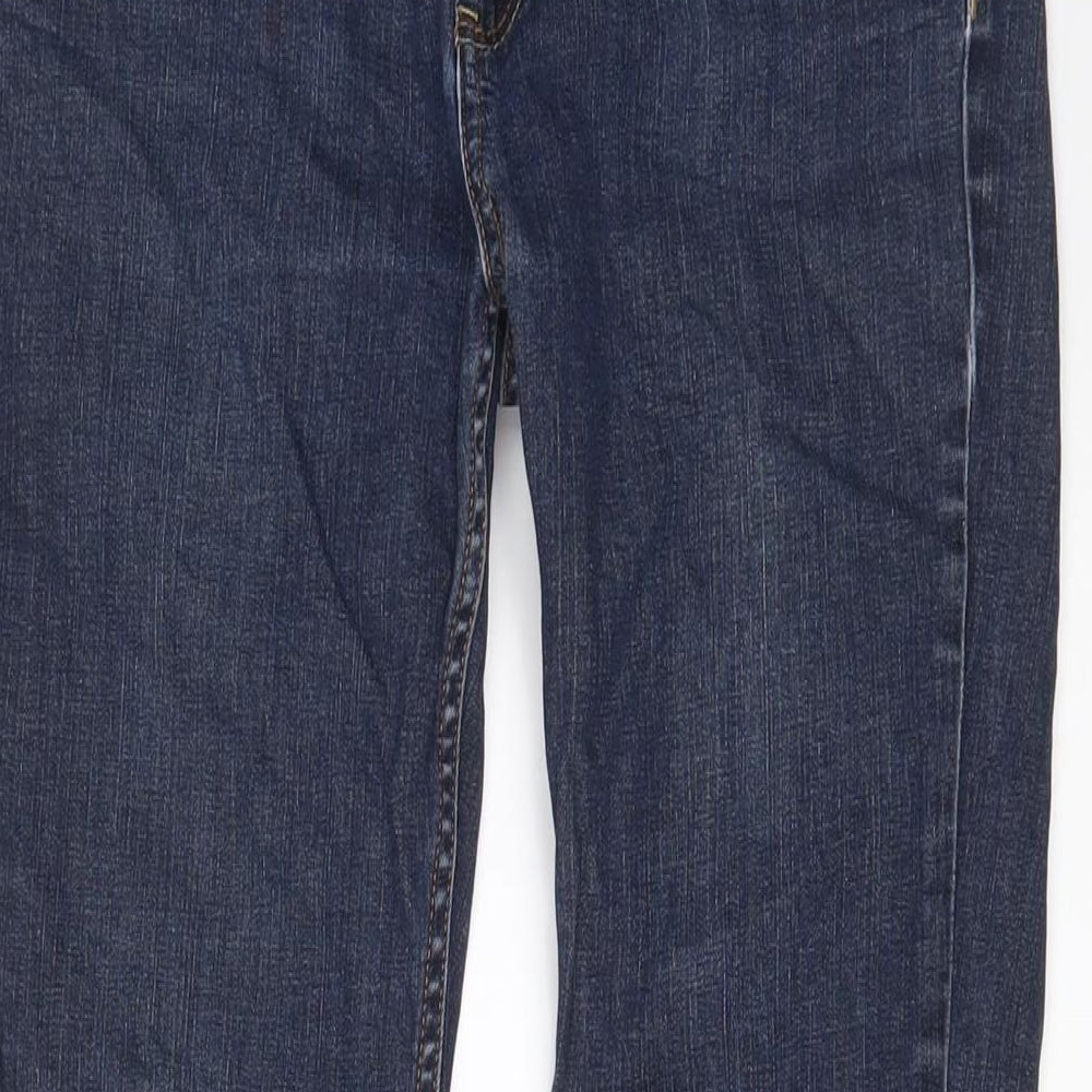 Topshop Womens Blue Cotton Skinny Jeans Size 32 in L30 in Regular Zip