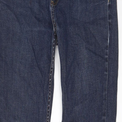 Topshop Womens Blue Cotton Skinny Jeans Size 32 in L30 in Regular Zip