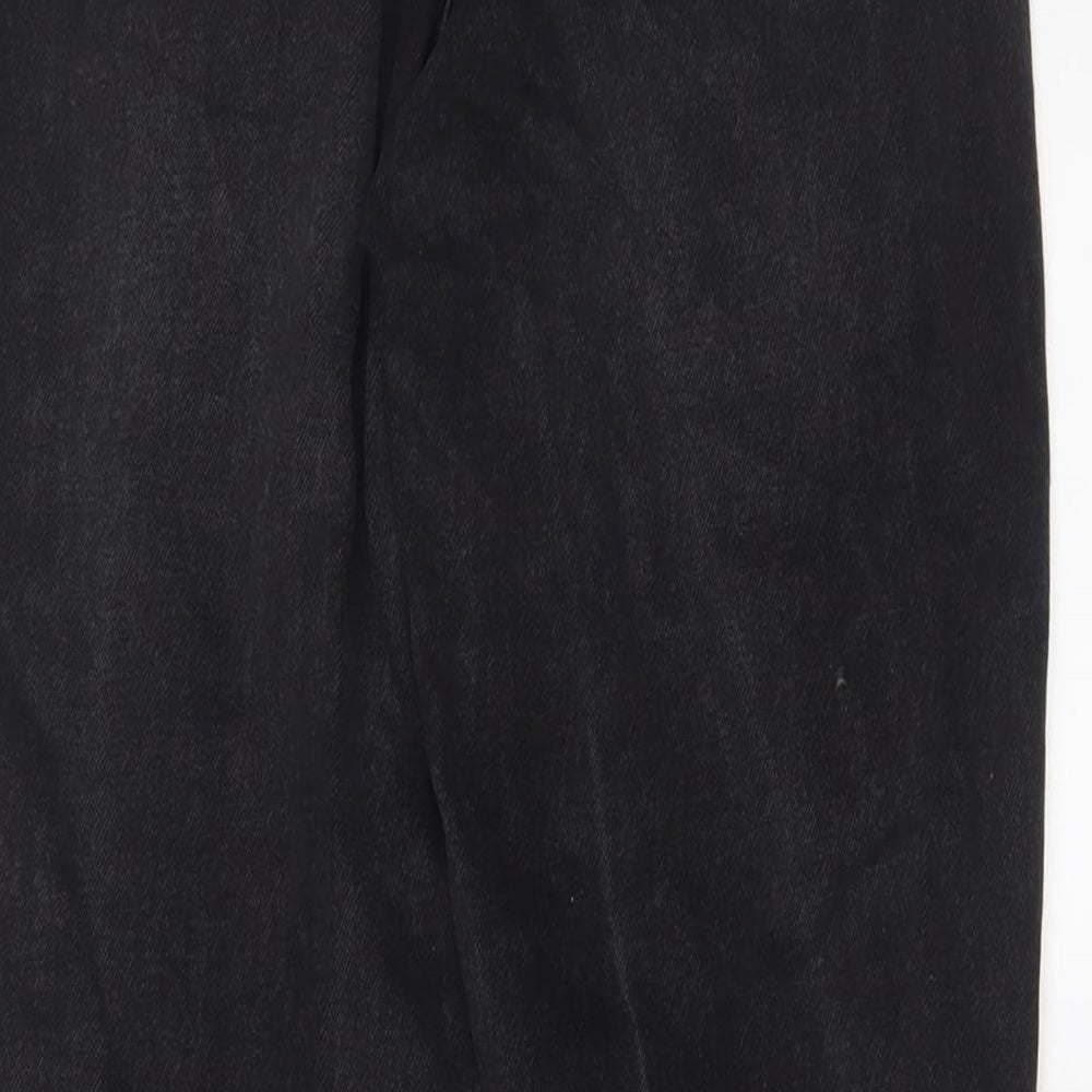 Denim & Co. Womens Grey Cotton Straight Jeans Size 6 L27 in Regular Zip