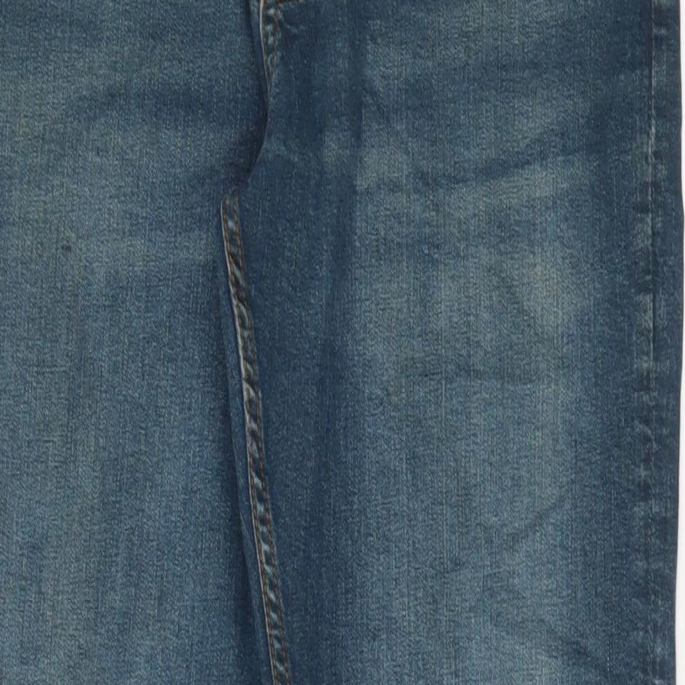Denim & Co. Mens Blue Cotton Straight Jeans Size 36 in L30 in Regular Button