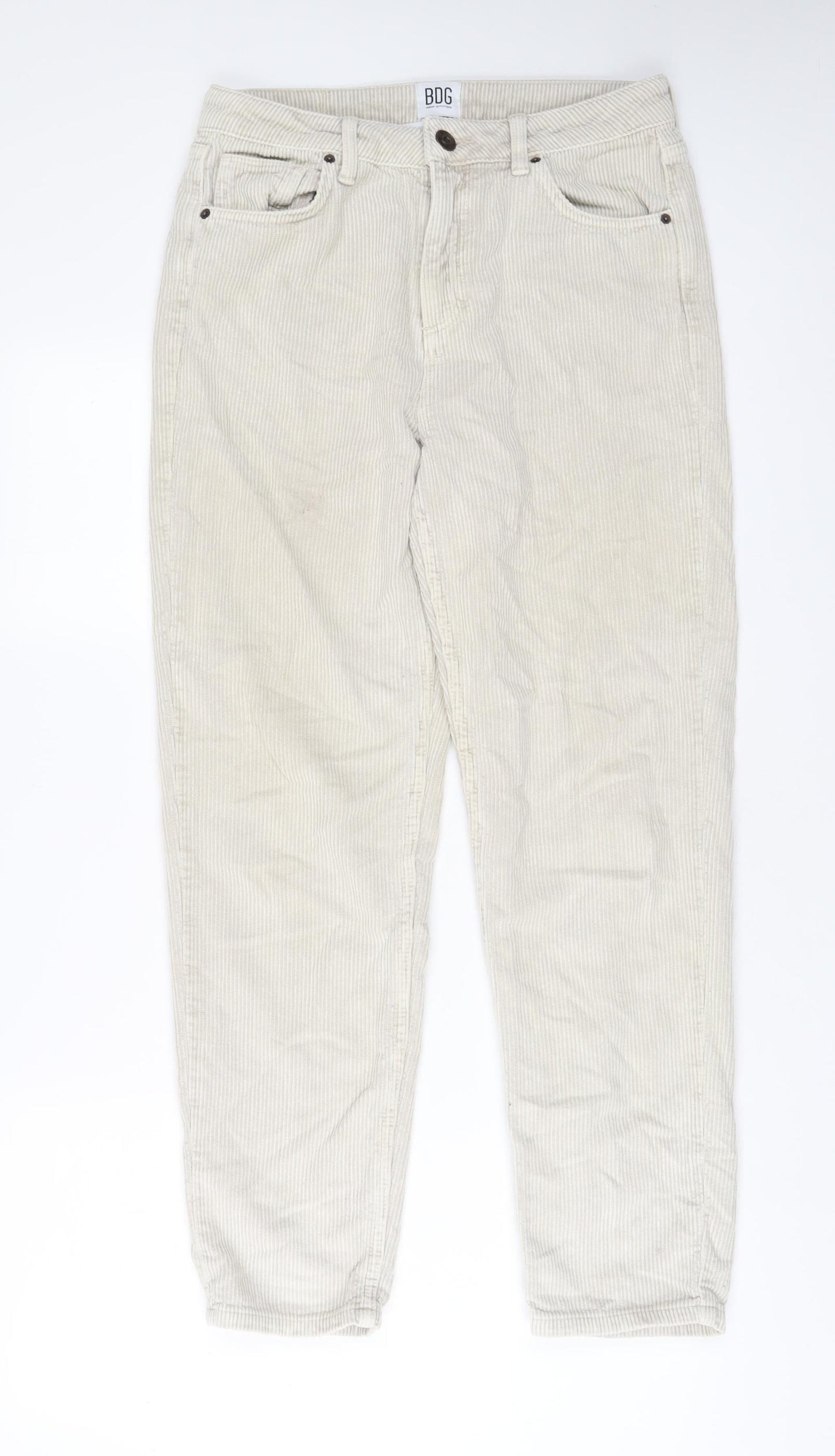 BDG Womens Beige Cotton Trousers Size 29 in L32 in Regular Zip