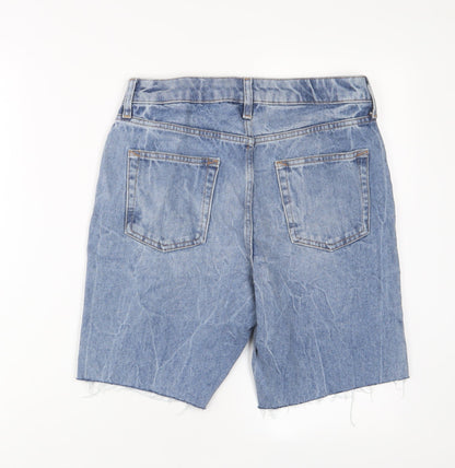Topman Mens Blue Cotton Bermuda Shorts Size 30 in L9 in Slim Zip
