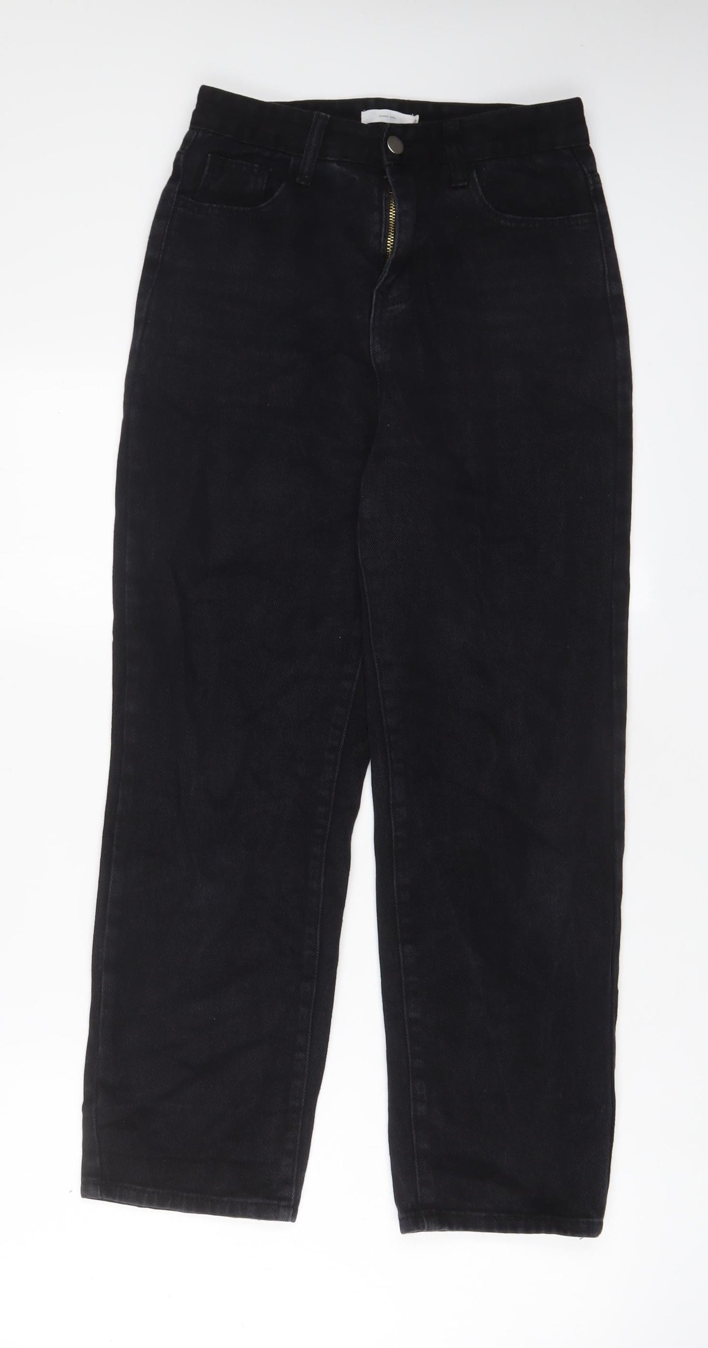 DressYou Womens Black Cotton Straight Jeans Size S L26 in Regular Zip