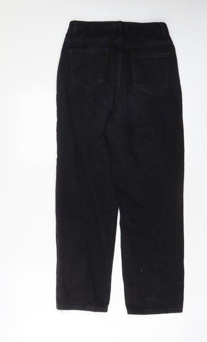 DressYou Womens Black Cotton Straight Jeans Size S L26 in Regular Zip