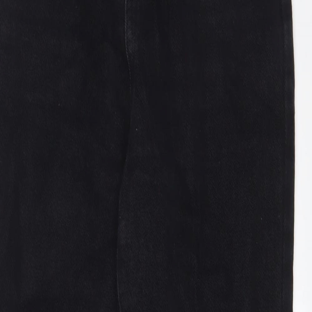DressYou Womens Black Cotton Straight Jeans Size S L26 in Regular Zip