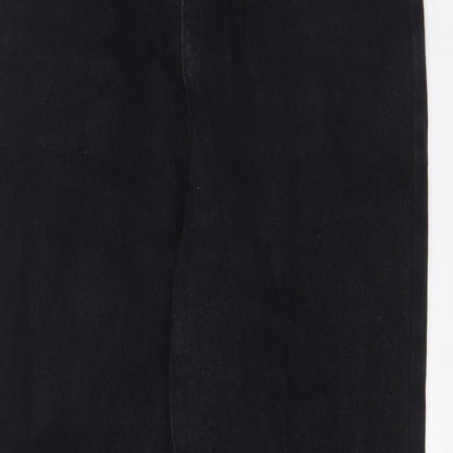 DressYou Womens Black Cotton Straight Jeans Size S L26 in Regular Zip