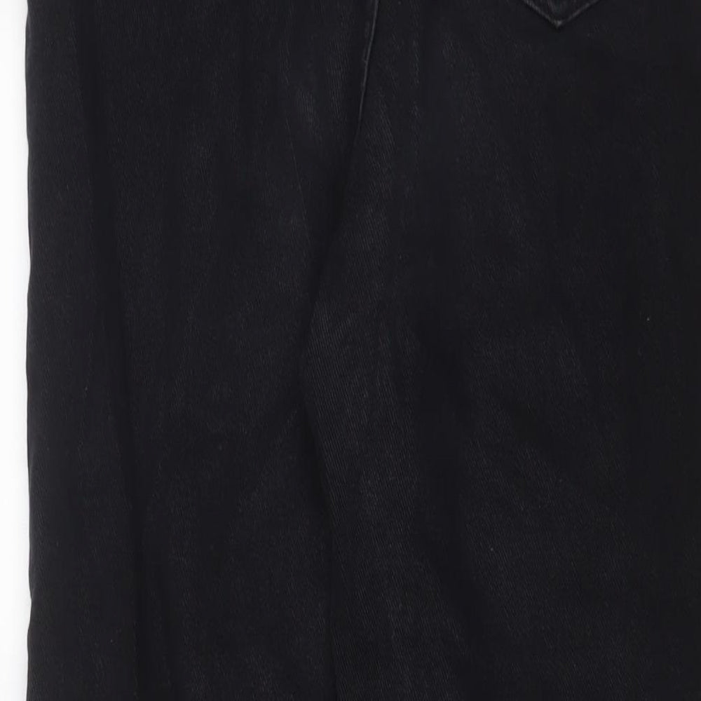 DressYou Womens Black Cotton Straight Jeans Size S L26 in Regular Zip