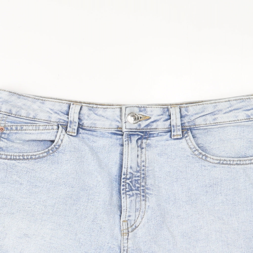 Denim & Co. Womens Blue Cotton Basic Shorts Size 10 L3 in Regular Zip