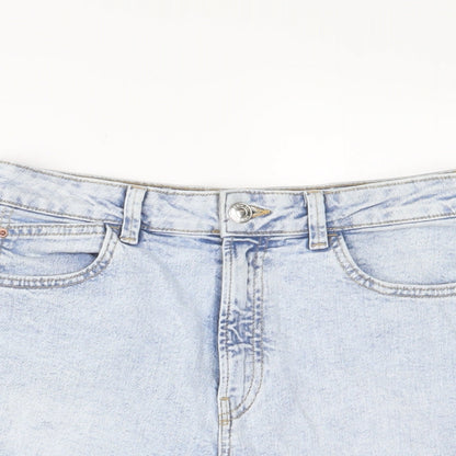 Denim & Co. Womens Blue Cotton Basic Shorts Size 10 L3 in Regular Zip