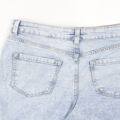Denim & Co. Womens Blue Cotton Basic Shorts Size 10 L3 in Regular Zip