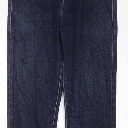 H&M Mens Blue Cotton Straight Jeans Size 28 in L32 in Slim Zip