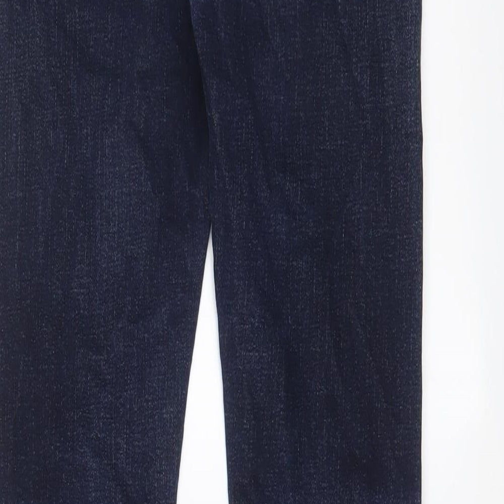 H&M Mens Blue Cotton Straight Jeans Size 28 in L32 in Slim Zip