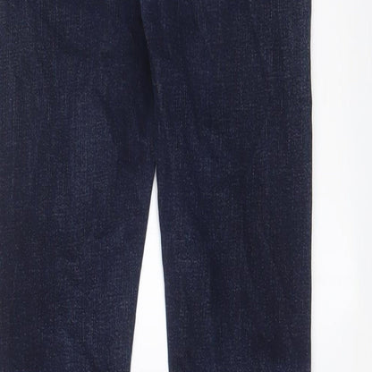 H&M Mens Blue Cotton Straight Jeans Size 28 in L32 in Slim Zip