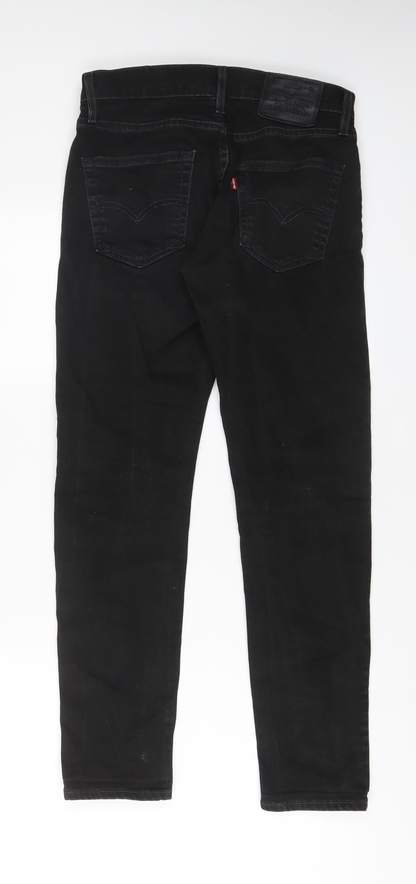 Levi's Mens Black Cotton Straight Jeans Size 28 in L30 in Regular Zip