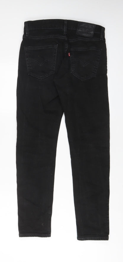 Levi's Mens Black Cotton Straight Jeans Size 28 in L30 in Regular Zip