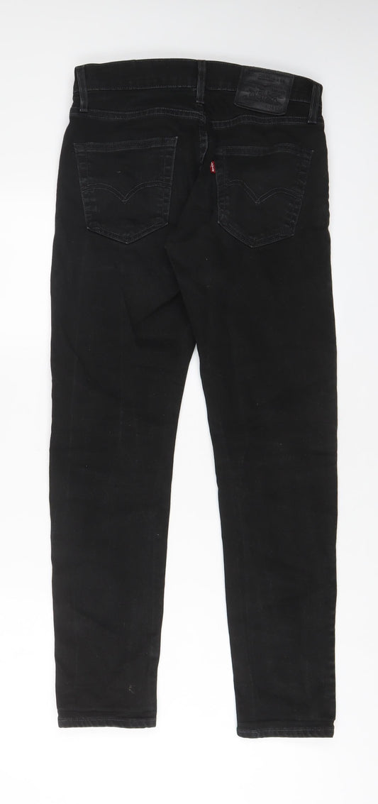 Levi's Mens Black Cotton Straight Jeans Size 28 in L30 in Regular Zip