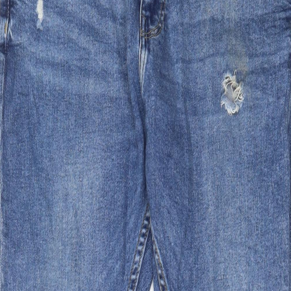 Bershka Womens Blue Cotton Skinny Jeans Size 32 in L29 in Regular Zip