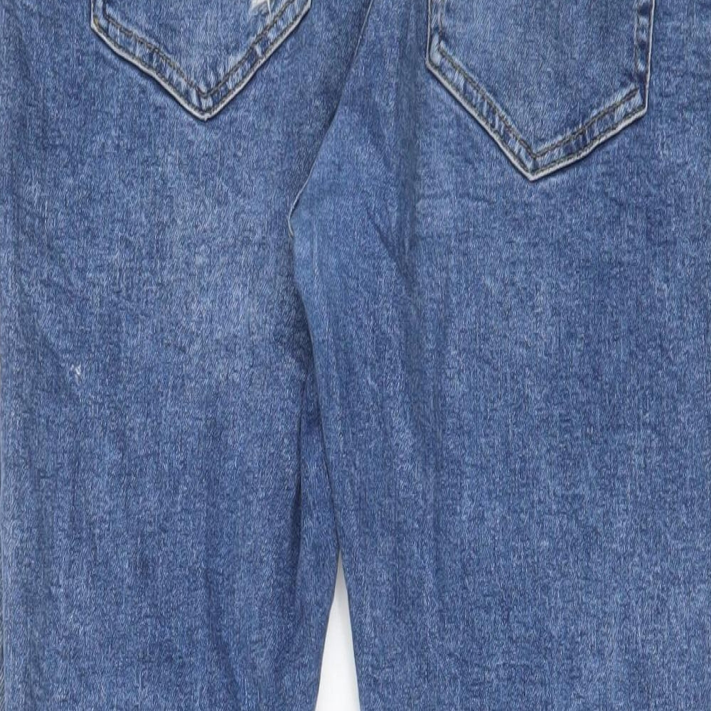 Bershka Womens Blue Cotton Skinny Jeans Size 32 in L29 in Regular Zip