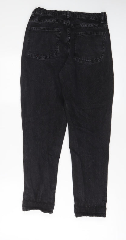 Denim & Co. Womens Black Cotton Straight Jeans Size 10 L28 in Regular Zip