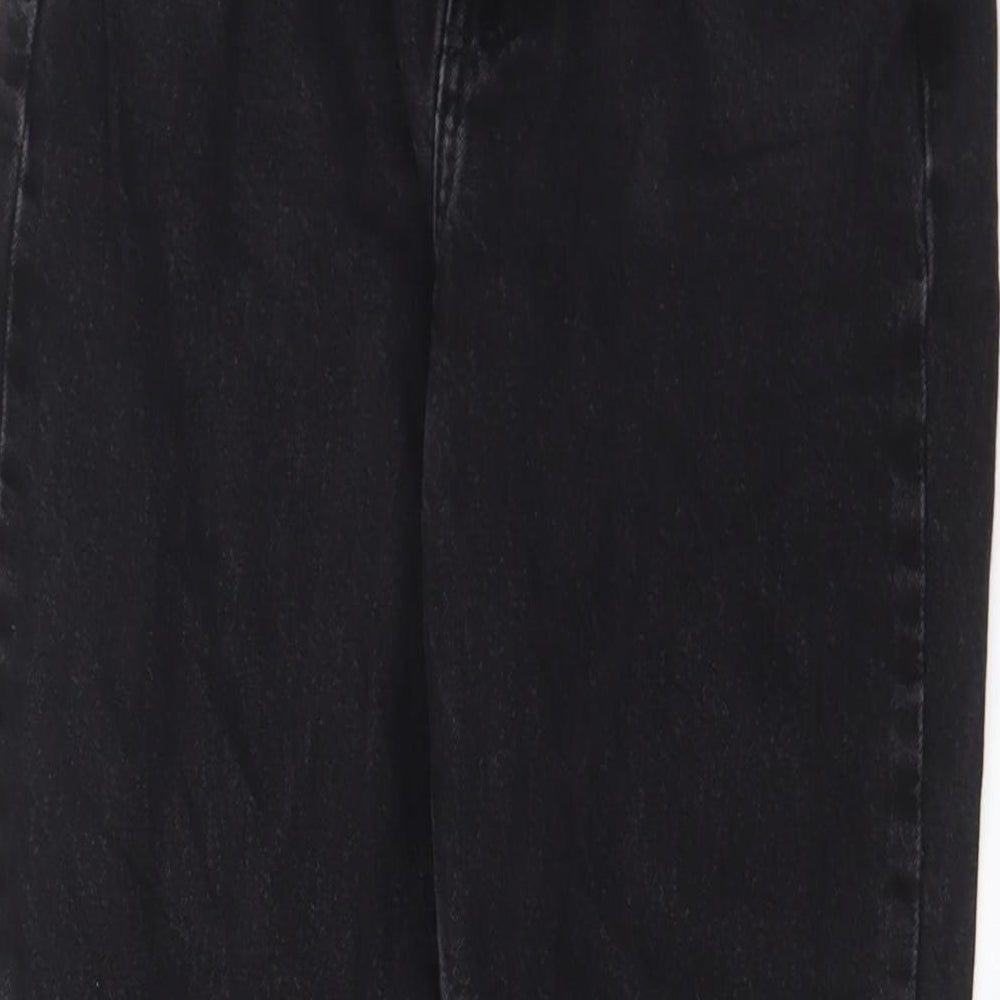 Denim & Co. Womens Black Cotton Straight Jeans Size 10 L28 in Regular Zip