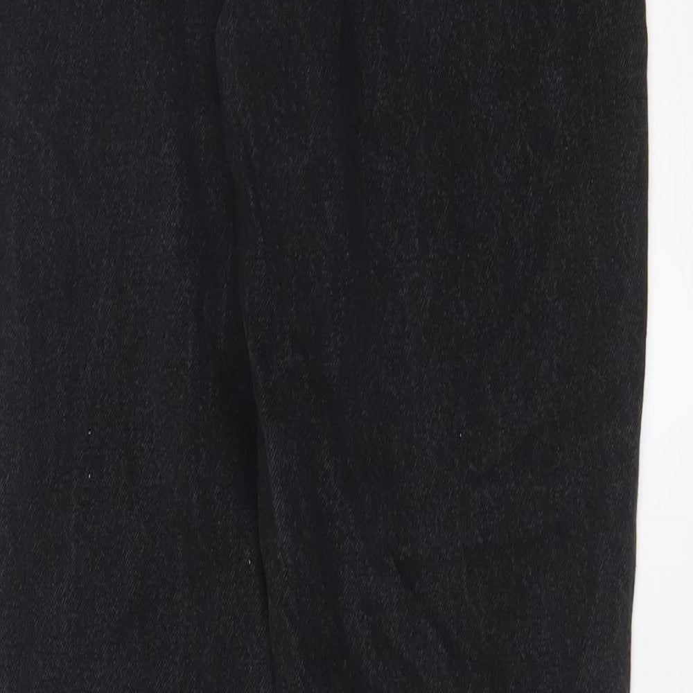 Denim & Co. Womens Black Cotton Straight Jeans Size 10 L28 in Regular Zip