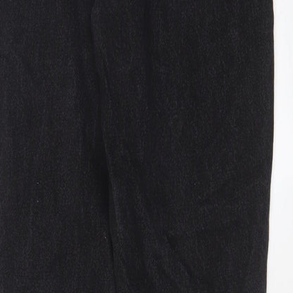 Denim & Co. Womens Black Cotton Straight Jeans Size 10 L28 in Regular Zip