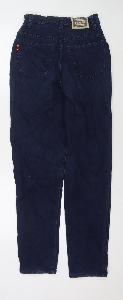 Half Womens Blue Cotton Straight Jeans Size 29 in L30 in Regular Zip
