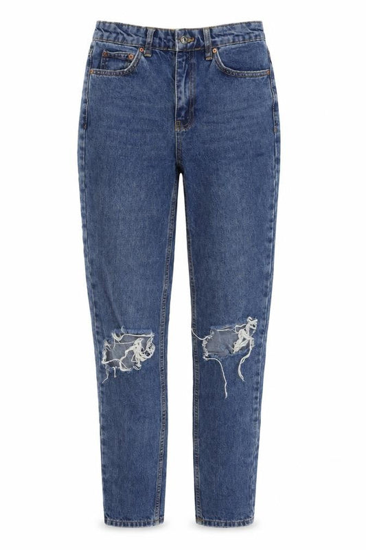 Womens UK Size 26 Topshop Regular Fit Mom Blue Jeans