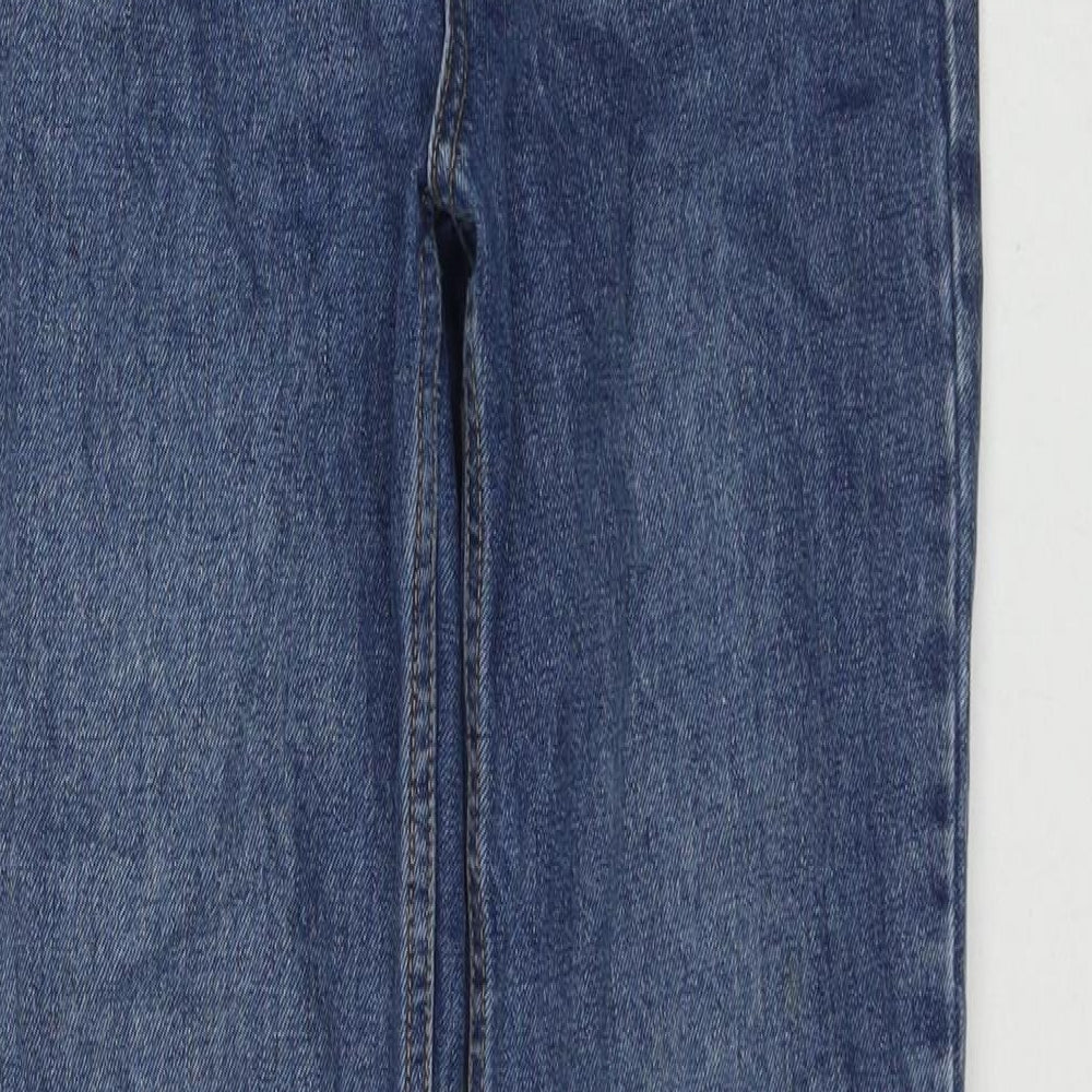 Topshop Womens Blue Cotton Mom Jeans Size 26 L34 in Regular Zip