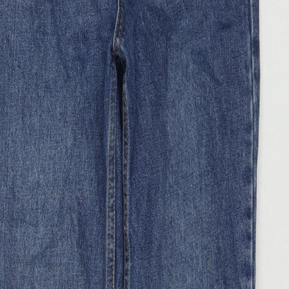 Topshop Womens Blue Cotton Mom Jeans Size 26 L34 in Regular Zip