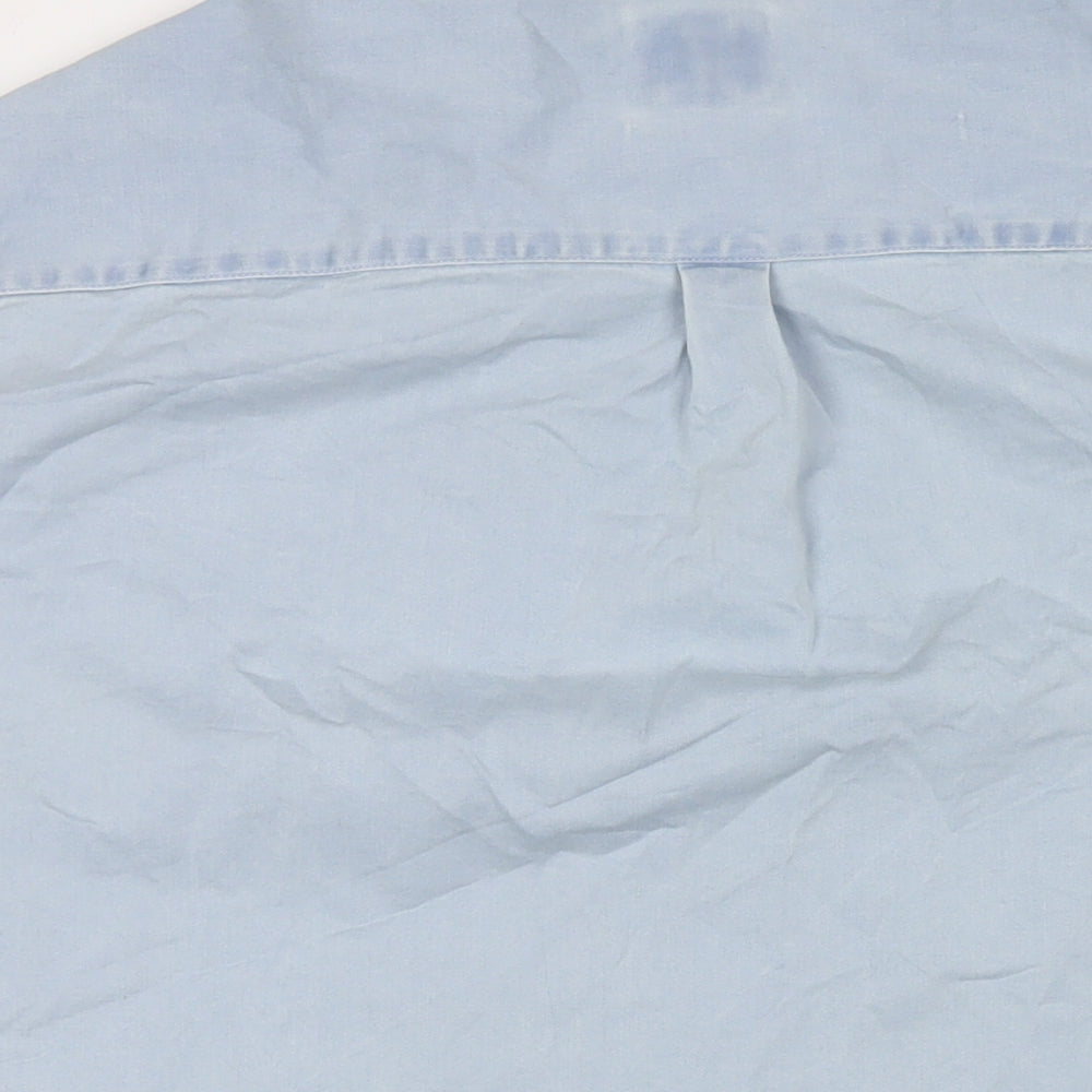 River Island Mens Blue Cotton Button-Up Size 2XL Collared Button