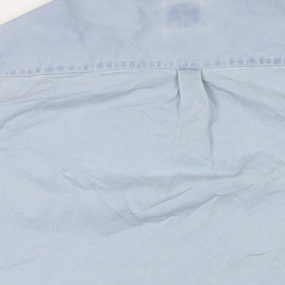 River Island Mens Blue Cotton Button-Up Size 2XL Collared Button