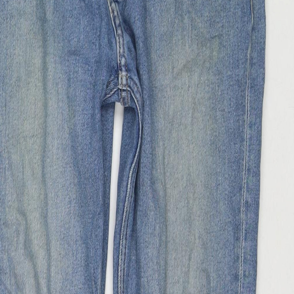H&M Mens Blue Cotton Straight Jeans Size 31 in L32 in Regular Zip