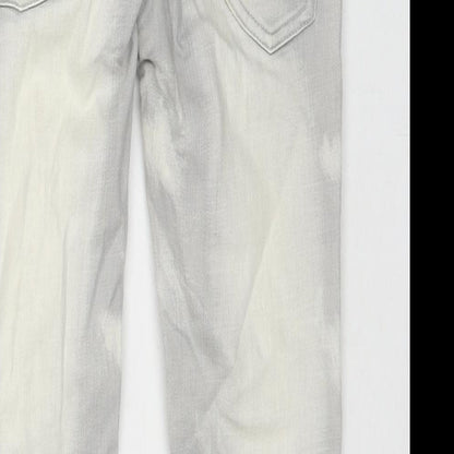 NEXT Boys Grey Spotted Cotton Skinny Jeans Size 11 Years L26 in Regular Zip