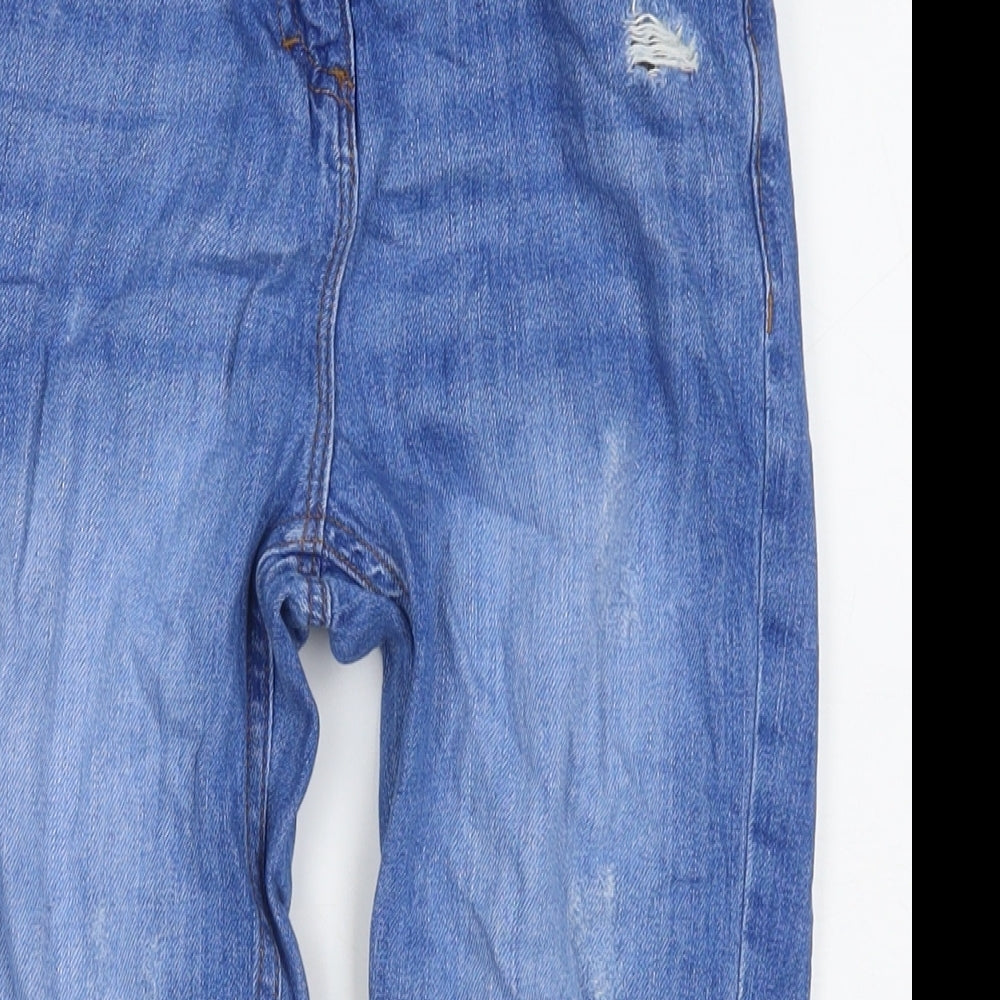 NEXT Girls Blue Cotton Straight Jeans Size 9 Years L21 in Regular Zip