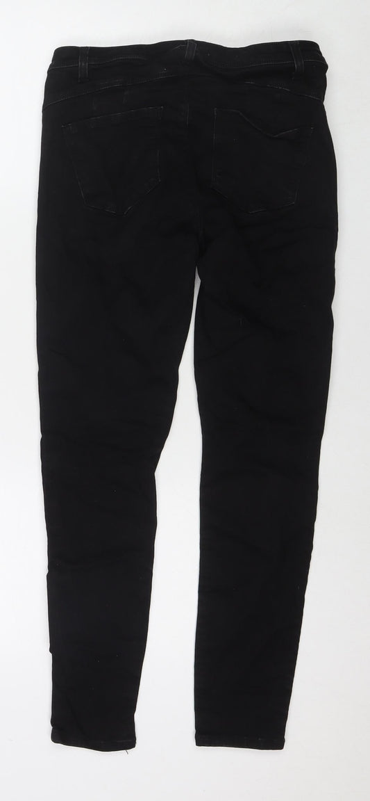Denim & Co. Womens Black Cotton Skinny Jeans Size 14 L26 in Regular Zip