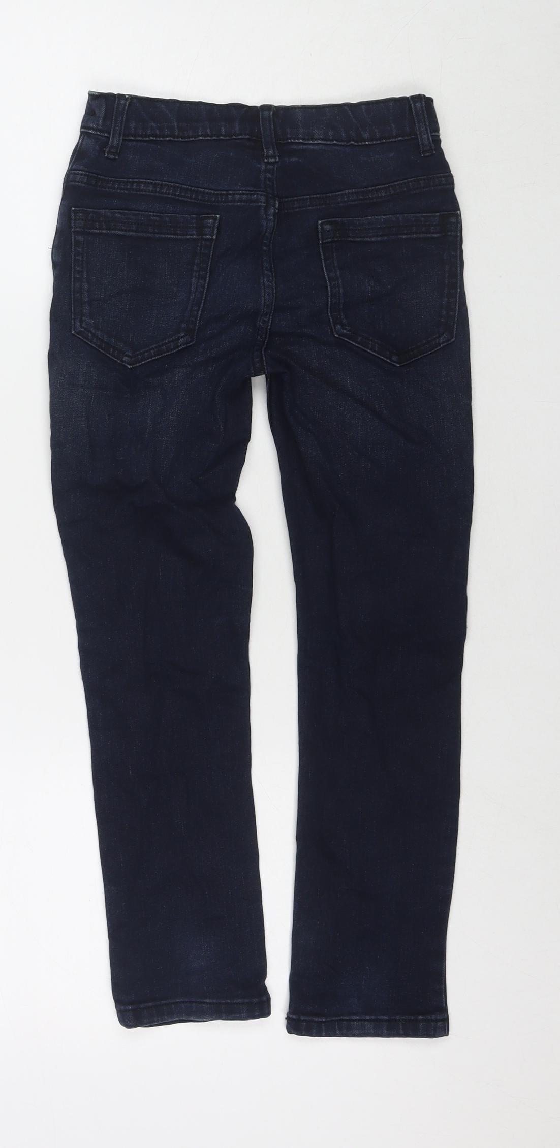 TU Boys Blue Cotton Skinny Jeans Size 9 Months L21 in Regular Zip