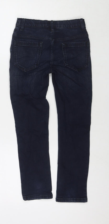 TU Boys Blue Cotton Skinny Jeans Size 9 Months L21 in Regular Zip