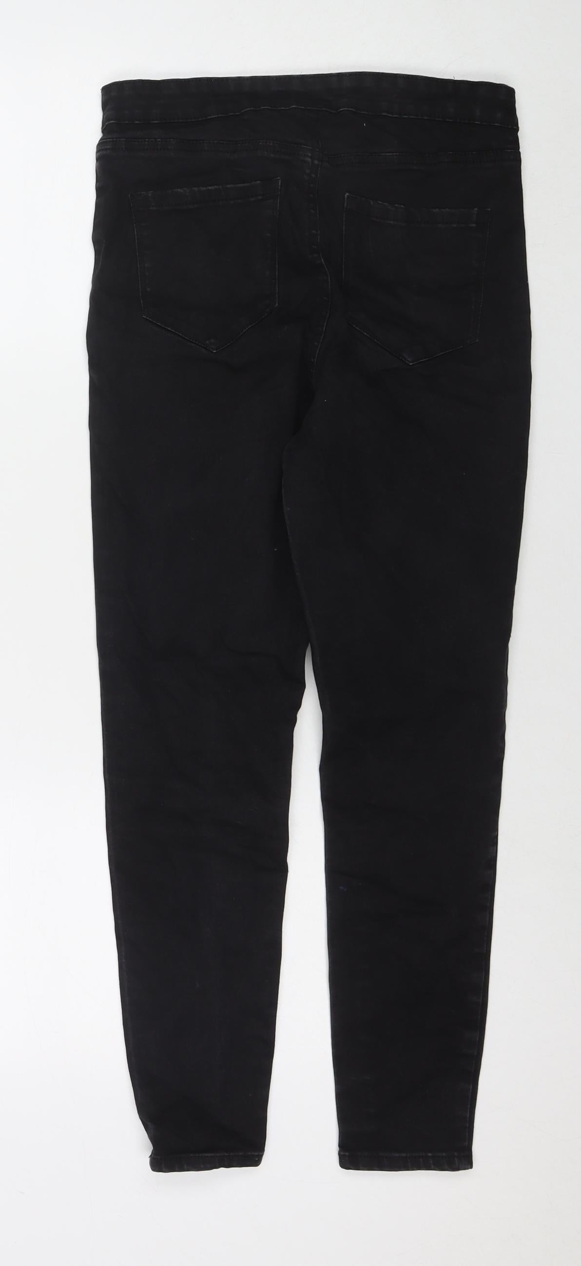 Denim & Co. Womens Black Cotton Skinny Jeans Size 14 L25 in Regular Zip